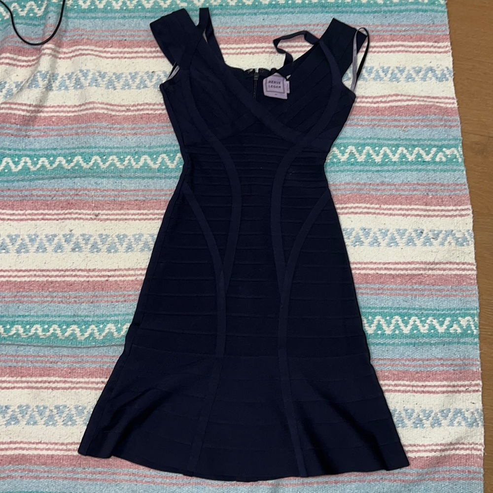 Herve Leger pacific blue Ontoria dress